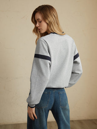 Sweatshirt oversize à bordure contrastante