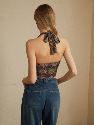 Boho Knotted Halter Tank Top