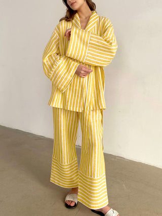 Oversized Knotted Striped Pants Set