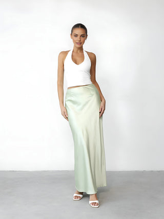 One Off Shoulder Crop Top With Maxi Skirt Set