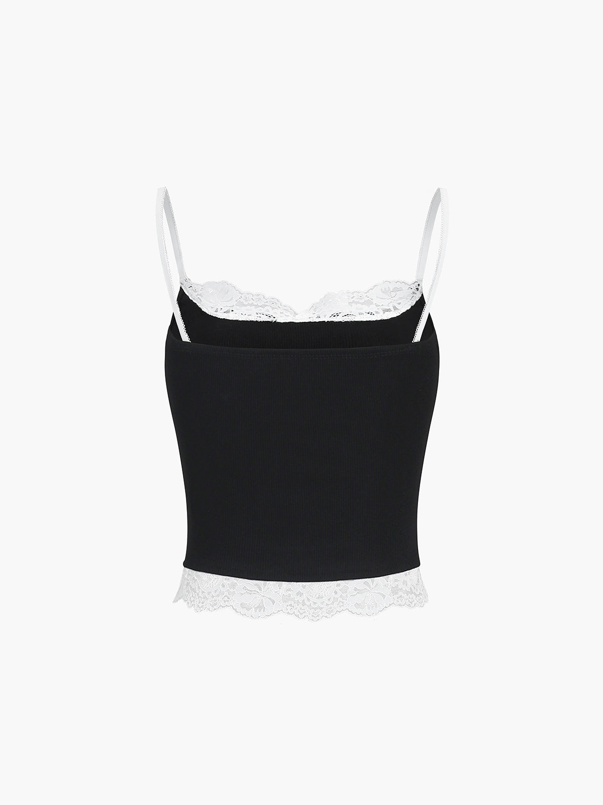 Contrast Lace Trim Cami Top