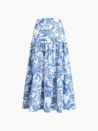 Seaside Joy Print Twist Detail Skirt Set