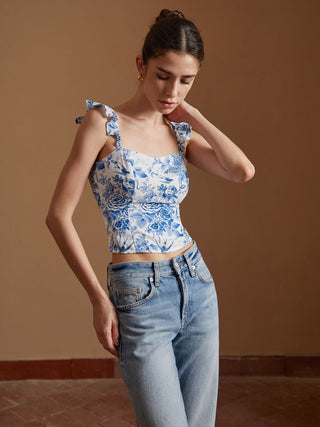 Bloom In Spring Print Cami Top