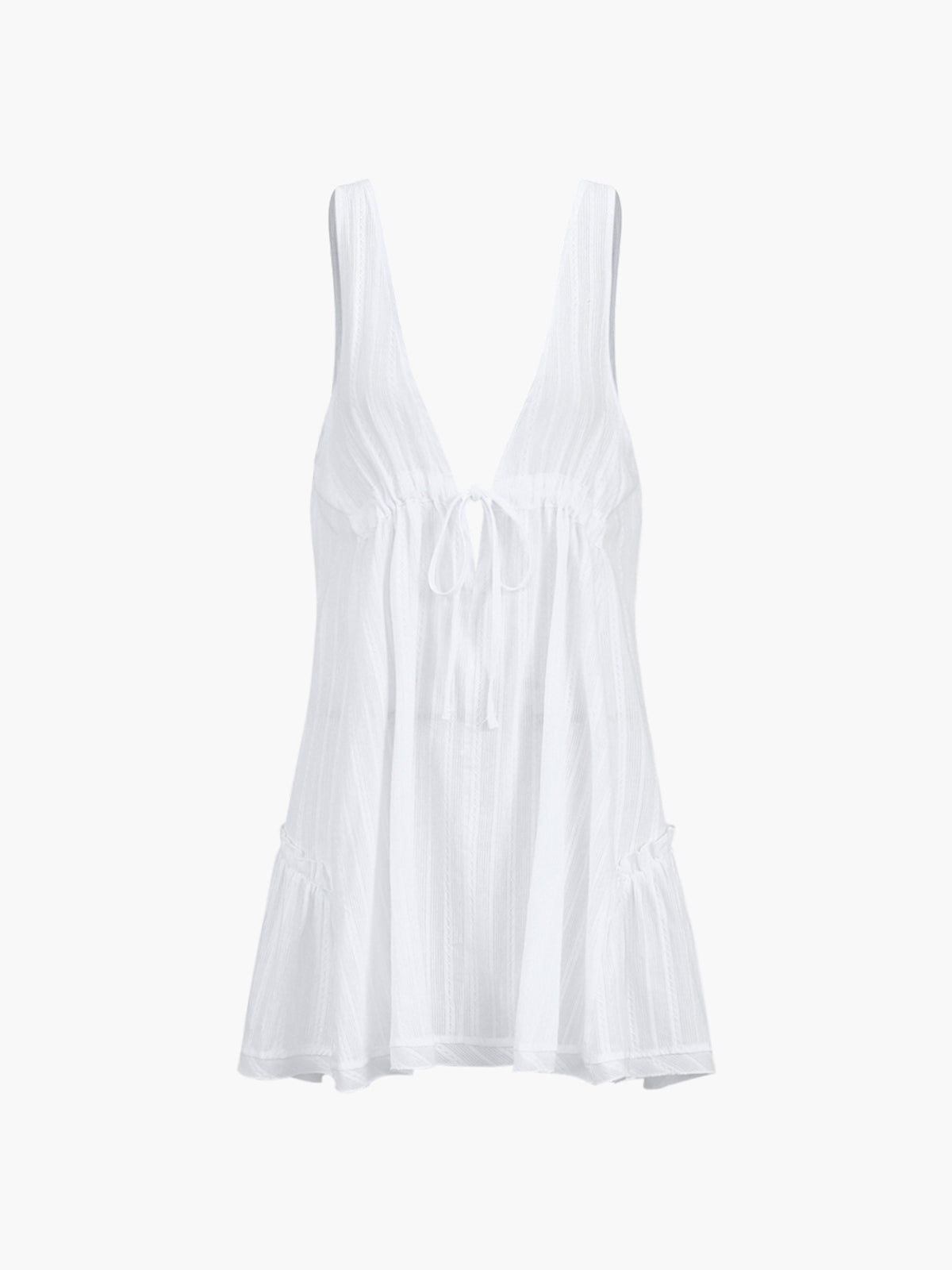 Robe courte dos ouvert en pur coton