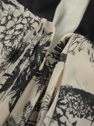 Chiffon Plant Print Cami Long Dress