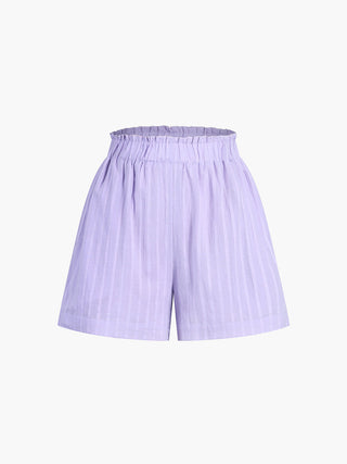 Pure Cotton Pinstripe Long-Sleeve Shorts Set