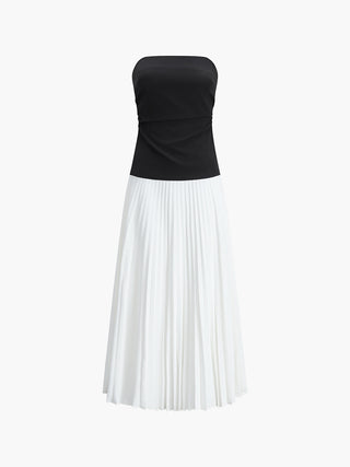 Sleeveless Pleated Long Dress