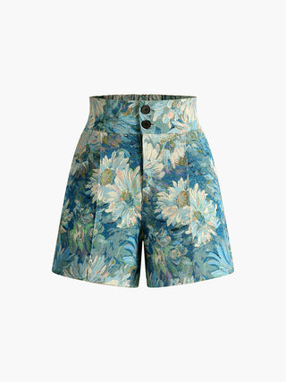 Shorts taille haute Monet Garden