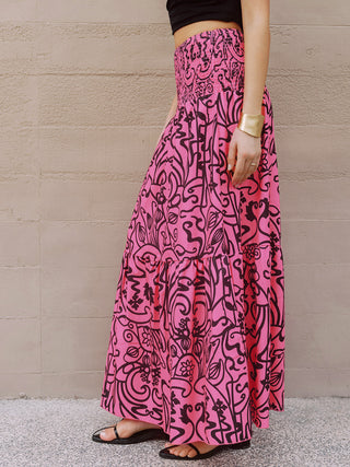 Elastic Vacation Maxi Skirt