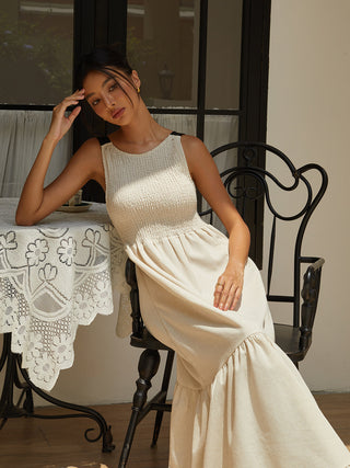 Robe longue cami avec détail de lien froncé