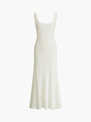 Robe longue en tricot cami crémeux