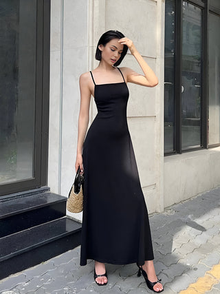 Ribbed Adjustable Strap Long Cami Dress