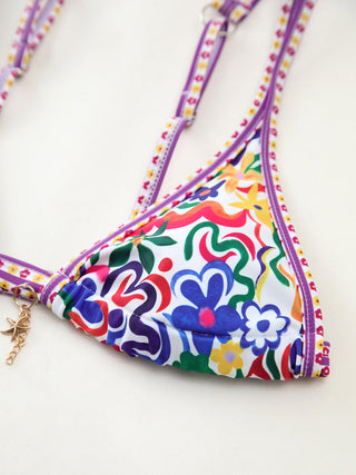 semble de bikini multicolore tropical