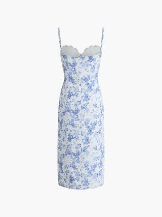 Robe midi cami à imprimé floral