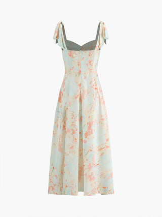 Robe midi imprimée florale Monet Garden