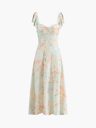 Robe midi imprimée florale Monet Garden