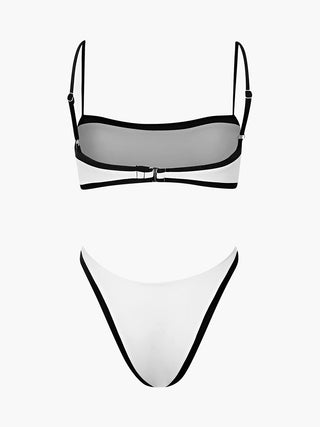 Contrast Binding Bikini Set