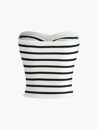 Striped Twist Detail Tube Top