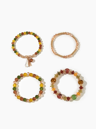 4PCS Artificial Crystal Beaded Bracelet