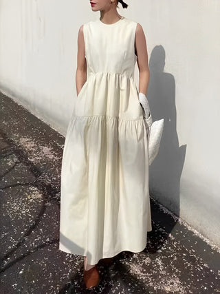 Robe longue sans manches à poches solides