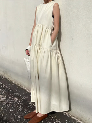 Robe longue sans manches à poches solides