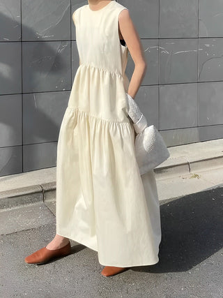 Robe longue sans manches à poches solides