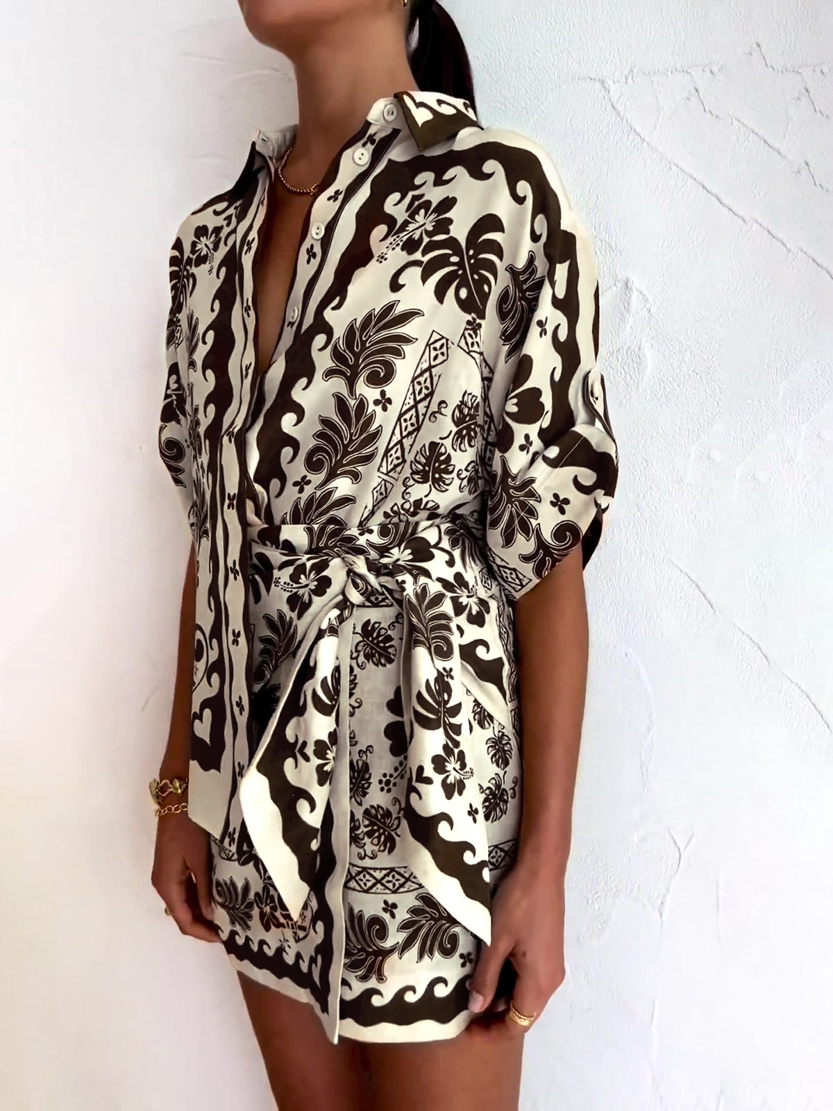 semble jupe de vacances imprimée de plantes tropicales