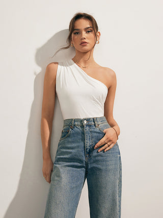 Asymmetrical One Shoulder Bodysuit