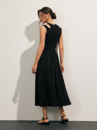 Robe midi fendue à découpe