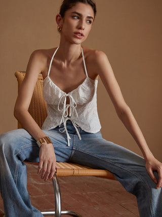 Cotton Halter Knotted Top