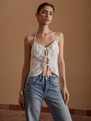 Cotton Halter Knotted Top