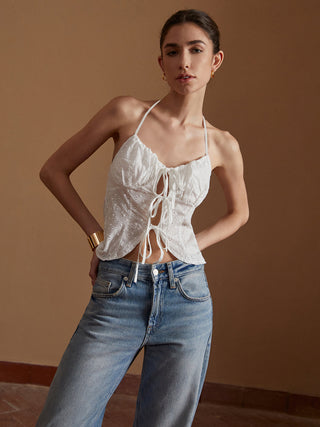 Cotton Halter Knotted Top