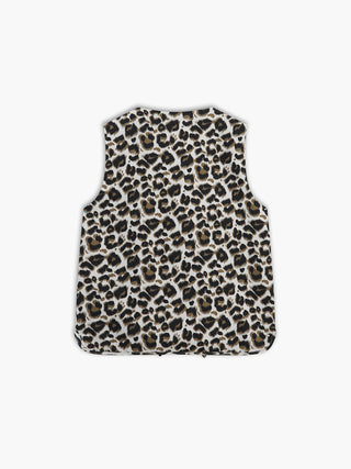 Leopard Print Bow V-neck Vest