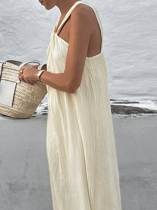 Creamy Halter Long Dress