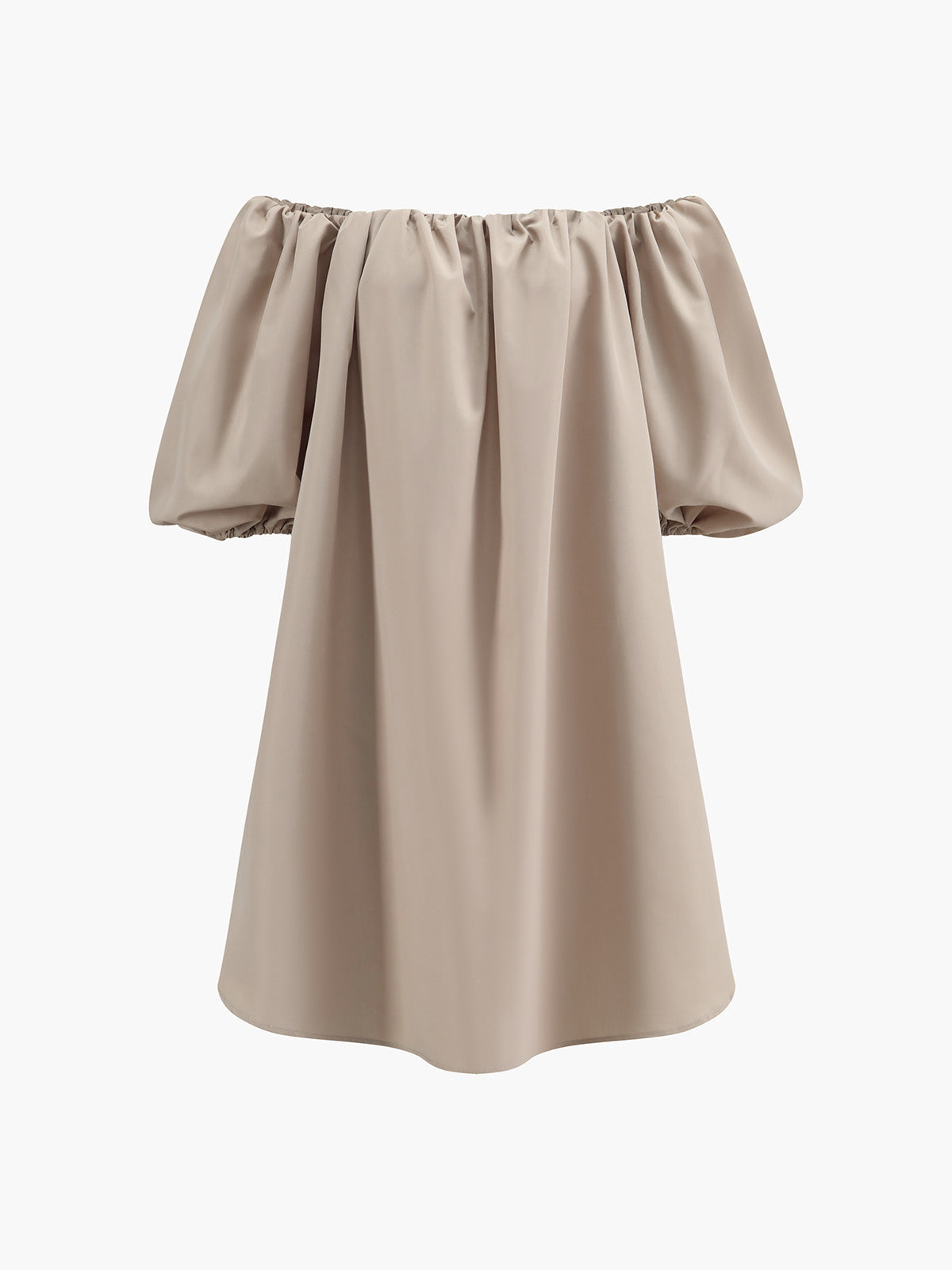 Robe courte en mélange de coton à épaules dénudées