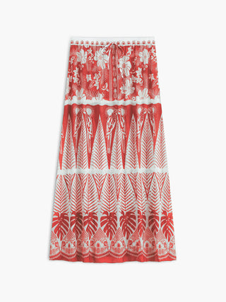 Plant Print Cover Up Skirt