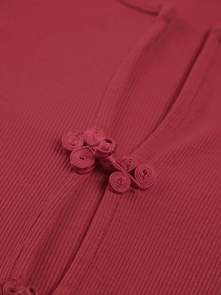 Boutonnière Cardigan à manches longues côtelé