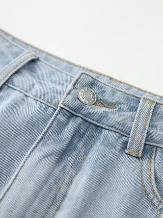 Jupe en denim fendue en coton