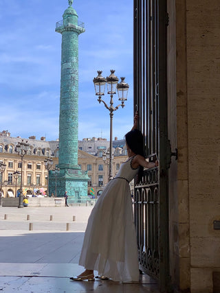 Robe longue cami à bordure contrastée