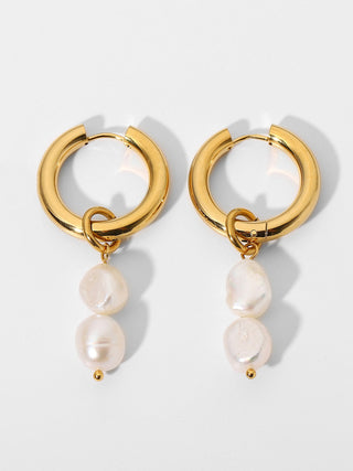 Double Pearl Hoop Earrings