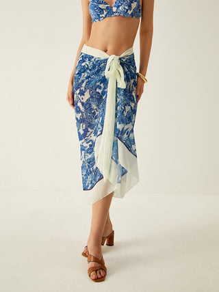 Printed Bikini Cover Up Skirt