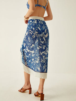 Printed Bikini Cover Up Skirt