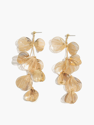 Feuilles de ginkgo longues boucles d'oreilles pendantes