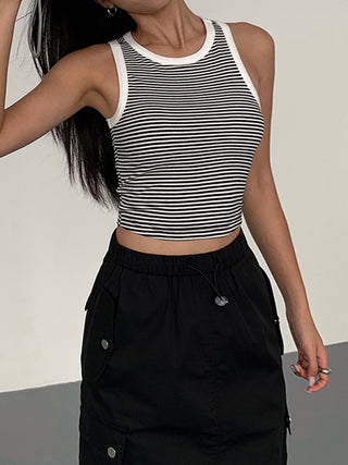 Striped Crew Neck Tank Top