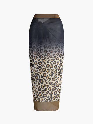 Leopard Print Knotted Cover Up