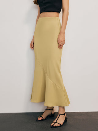 Leisure Solid Maxi Skirt