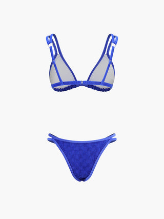 semble bikini texturé avec anneau et triangle lié