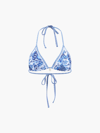 Printed Halter Knotted Bikini Set