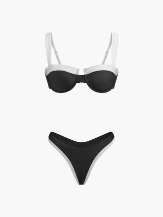 Contrast Underwire Bikini Set