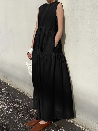 Robe longue sans manches à poches solides